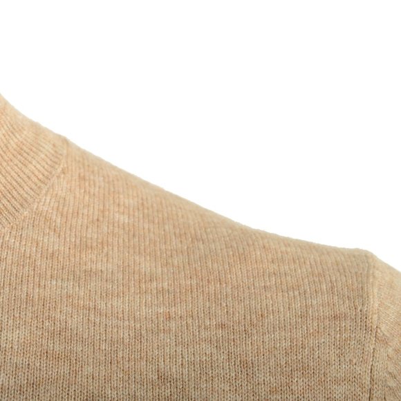 Malo Optimum Men's Light Beige Wool Cashmere Mockneck Pullover Sweater - Picture 4 of 6